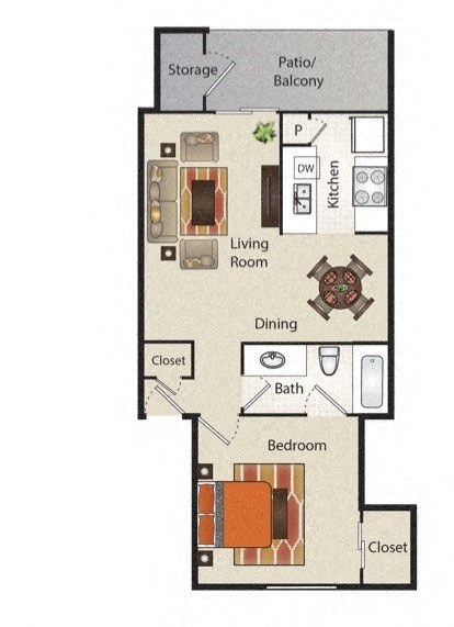 a floor plan of a living room and a bedroom